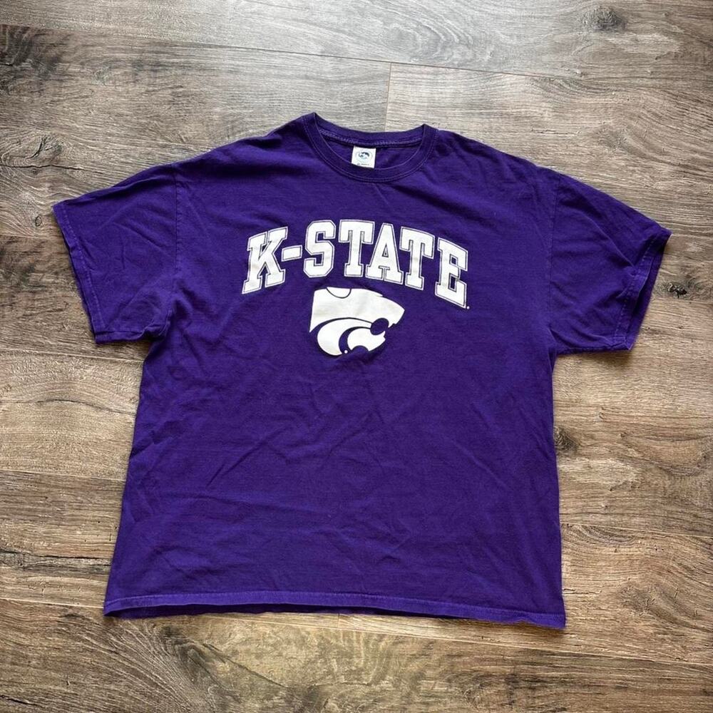 Y2K New Agenda Kansas State University XL Purple Graphic Short Sleeve T-Shirt